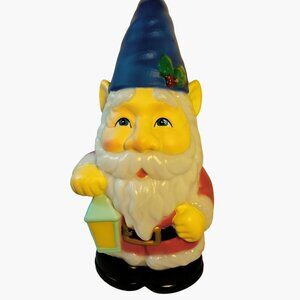Holiday Time Light Up  Gnome 11 Inch Blow Mold Indoor Outdoor Christmas